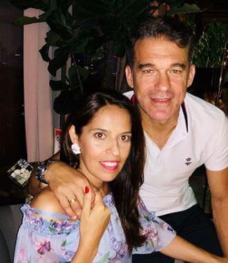 Luis Garcia Plaza with his wife in Beijing.